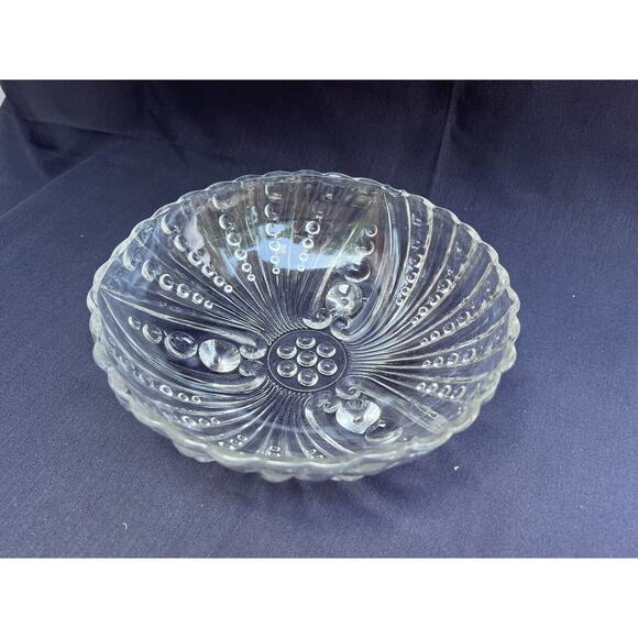 Vintage Anchor Hocking Burple Inspiration Clear Glass 3 Toed Berry Dessert Bowl - Picture 8 of 8